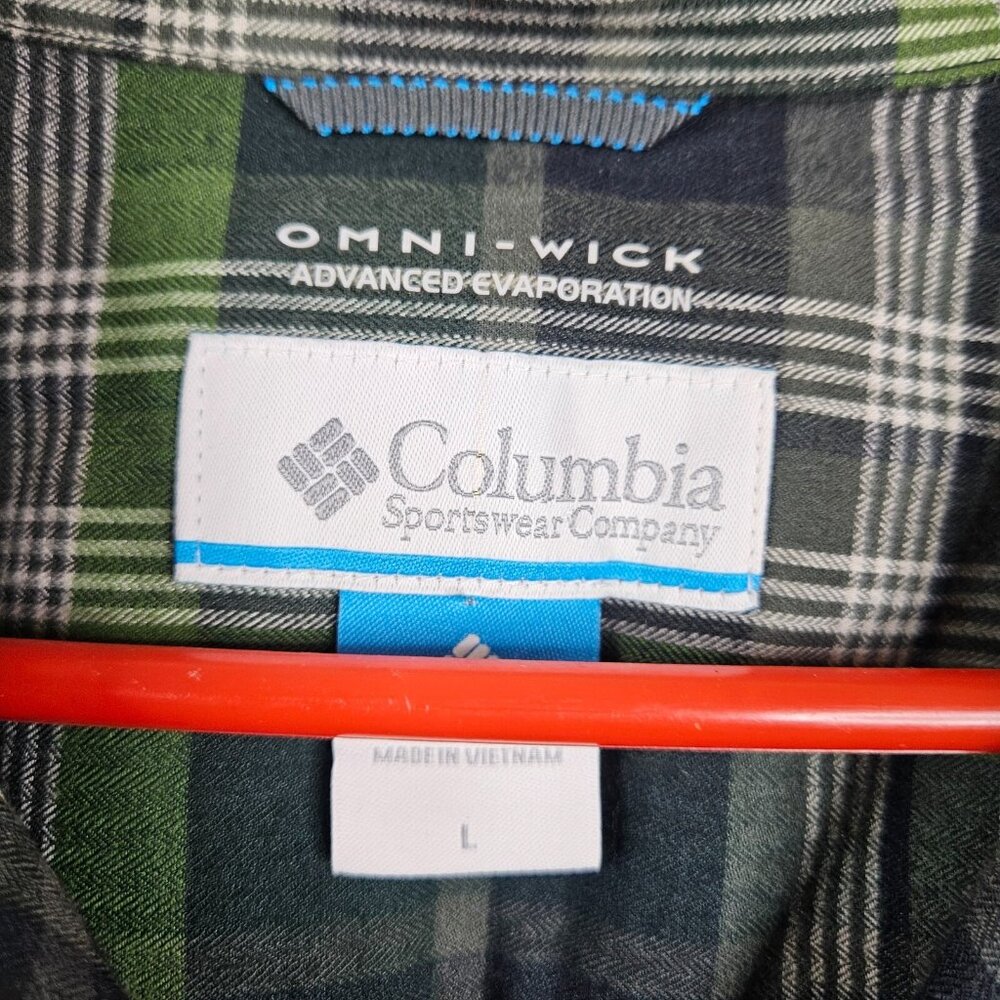 Columbia Button Up Flannel Plaid Long Sleeve Cotton Men's Shirt Size L - Picture 5 of 8